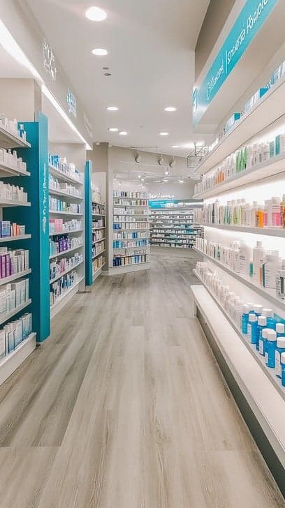 Modern pharmacy interior